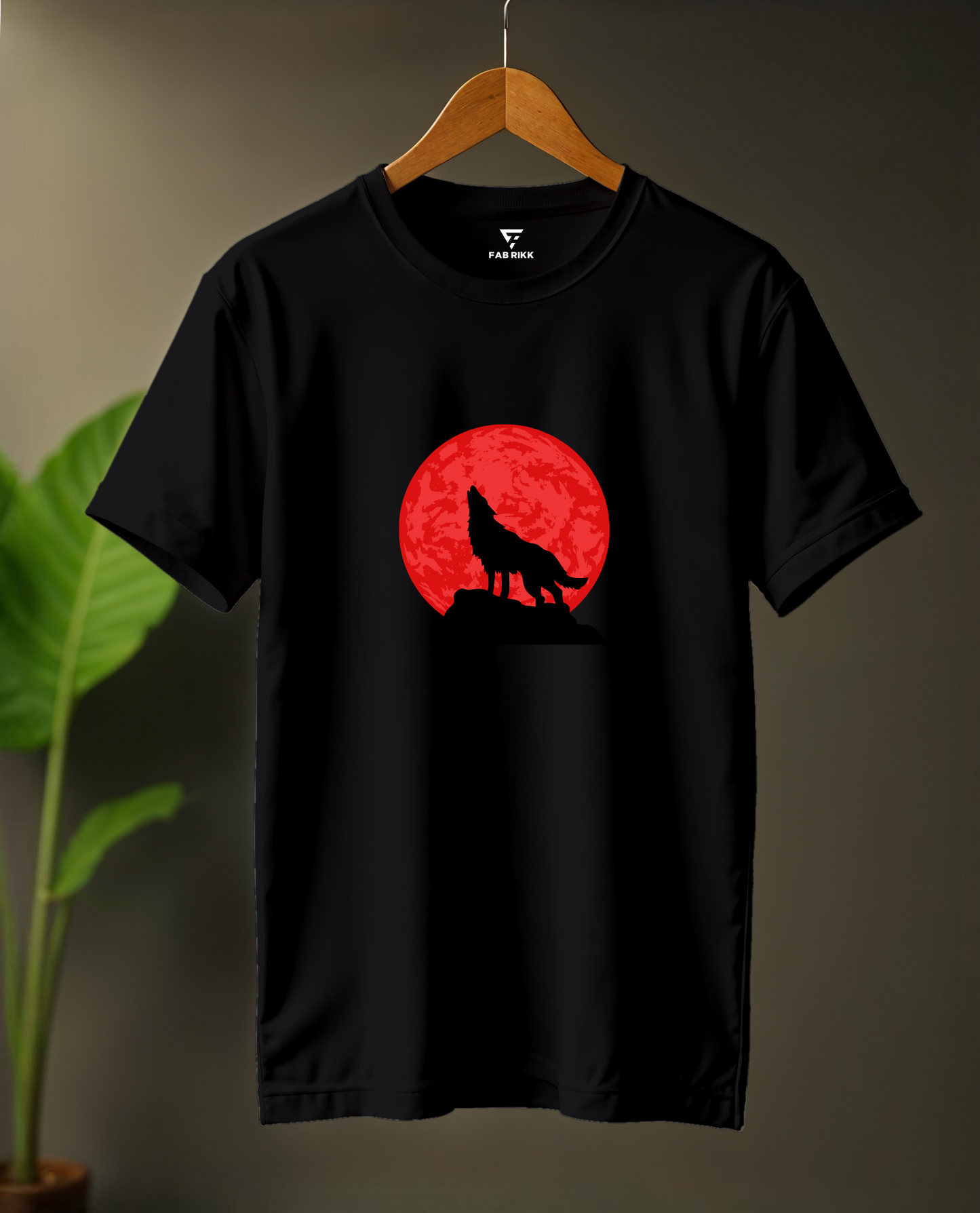 Red Full Moon Wolf | Classic Premium Cotton Tees