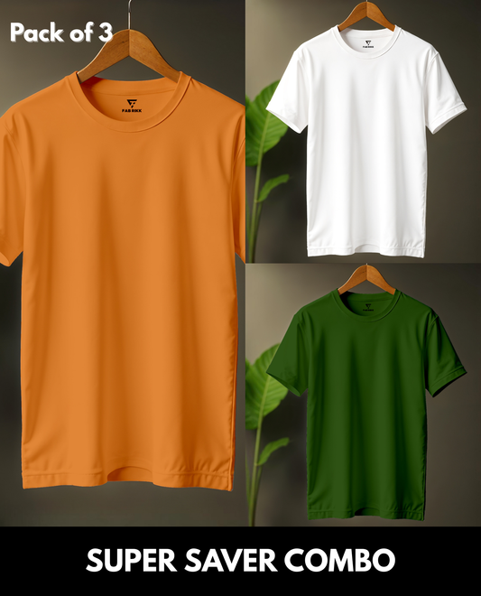 The Best Seller Combo Plain Classic Fit Tees | Premium Cotton | Pack of 3