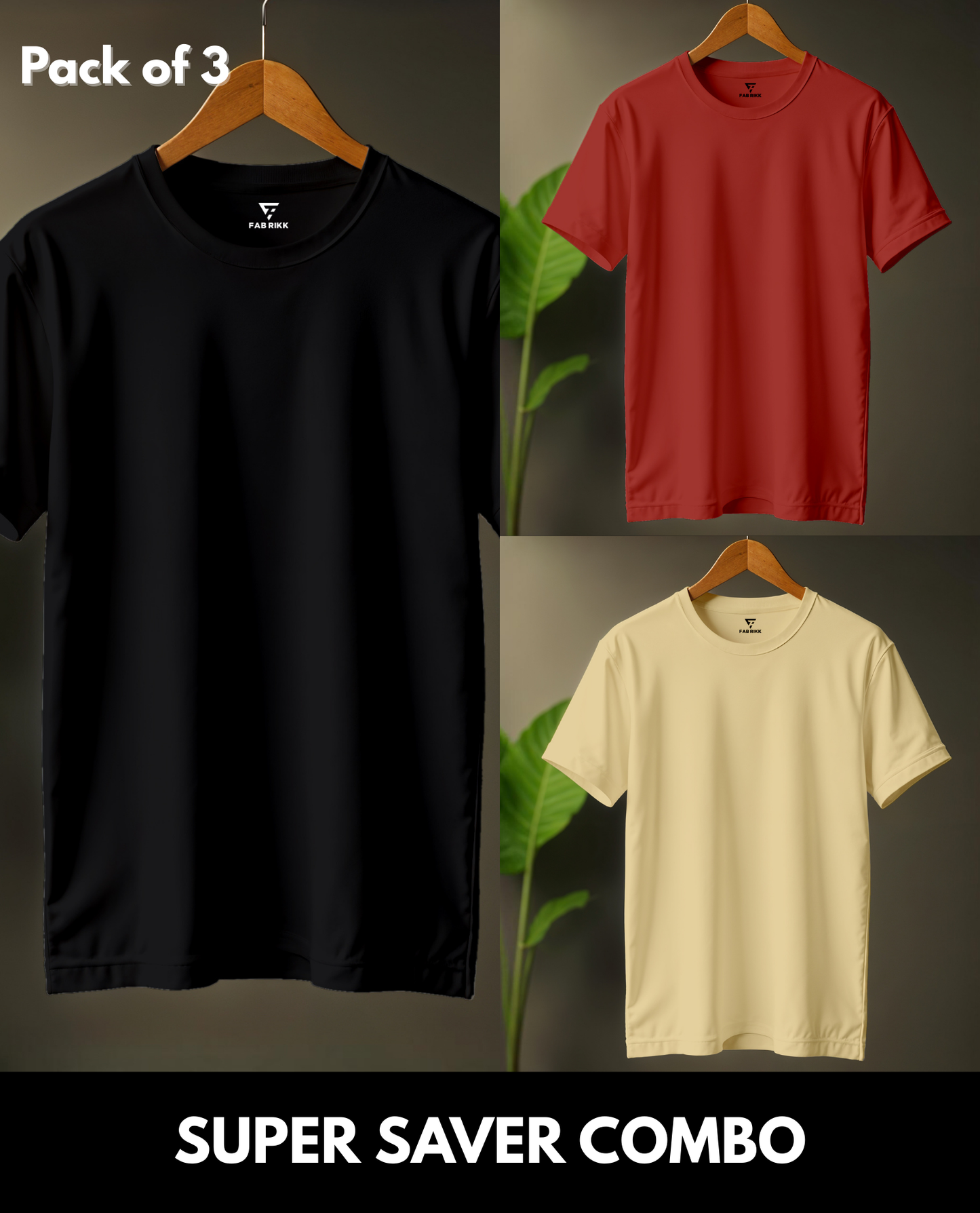 The Best Seller Combo Plain Classic Fit Tees | Premium Cotton | Pack of 3