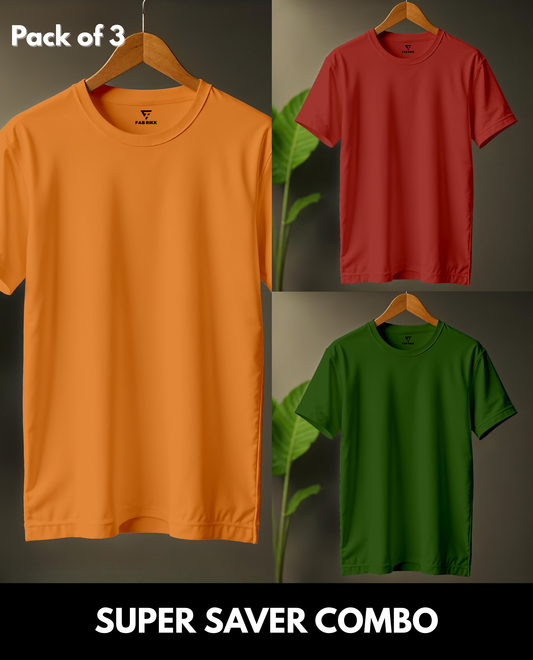 The Best Seller Combo Plain Classic Fit Tees | Premium Cotton | Pack of 3