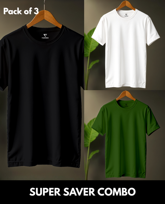 The Best Seller Combo Plain Classic Fit Tees | Premium Cotton | Pack of 3