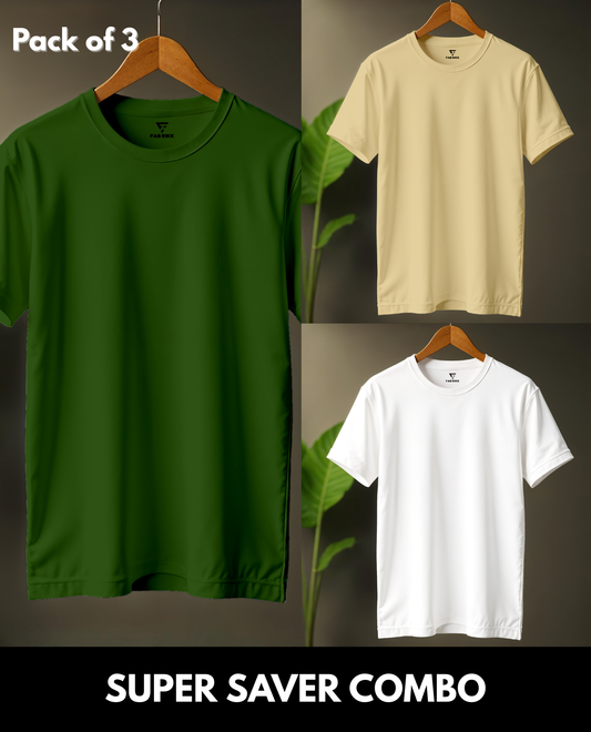 The Best Seller Combo Plain Classic Fit Tees | Premium Cotton | Pack of 3