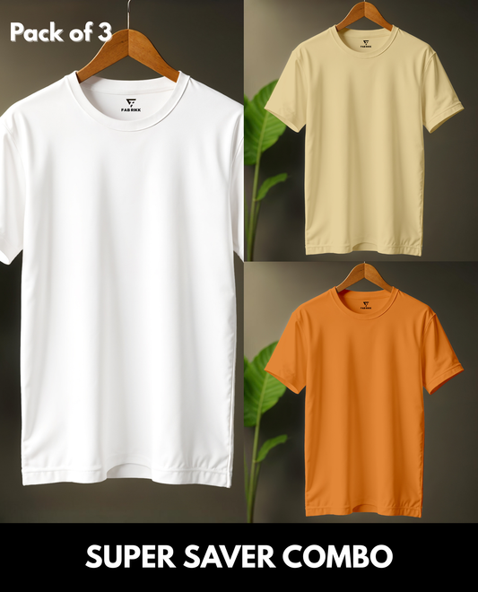 The Best Seller Combo Plain Classic Fit Tees | Premium Cotton | Pack of 3