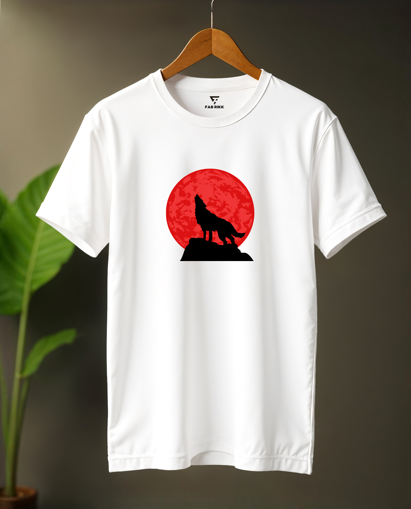 Red Full Moon Wolf | Classic Premium Cotton Tees